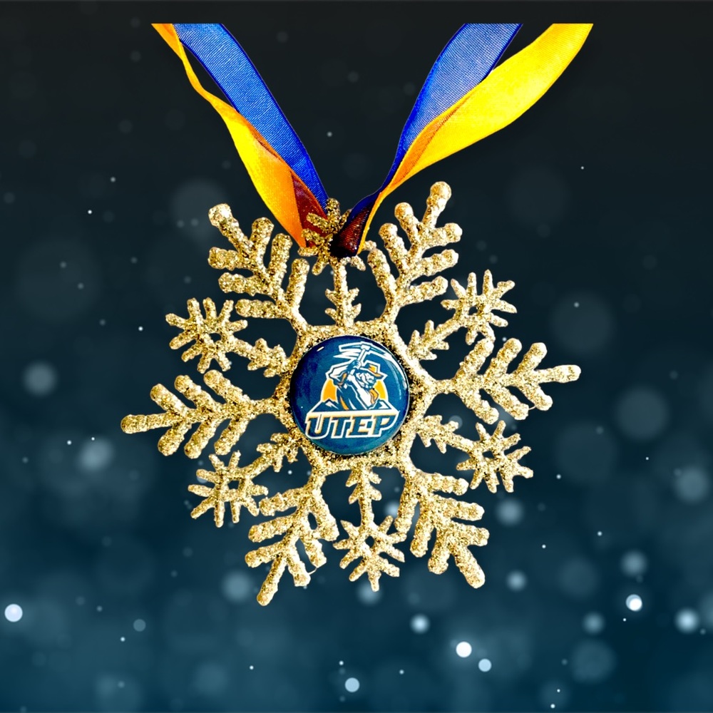 UTEP Univ Of Tx El Paso MINERS Handmade Snowflake *NEW*